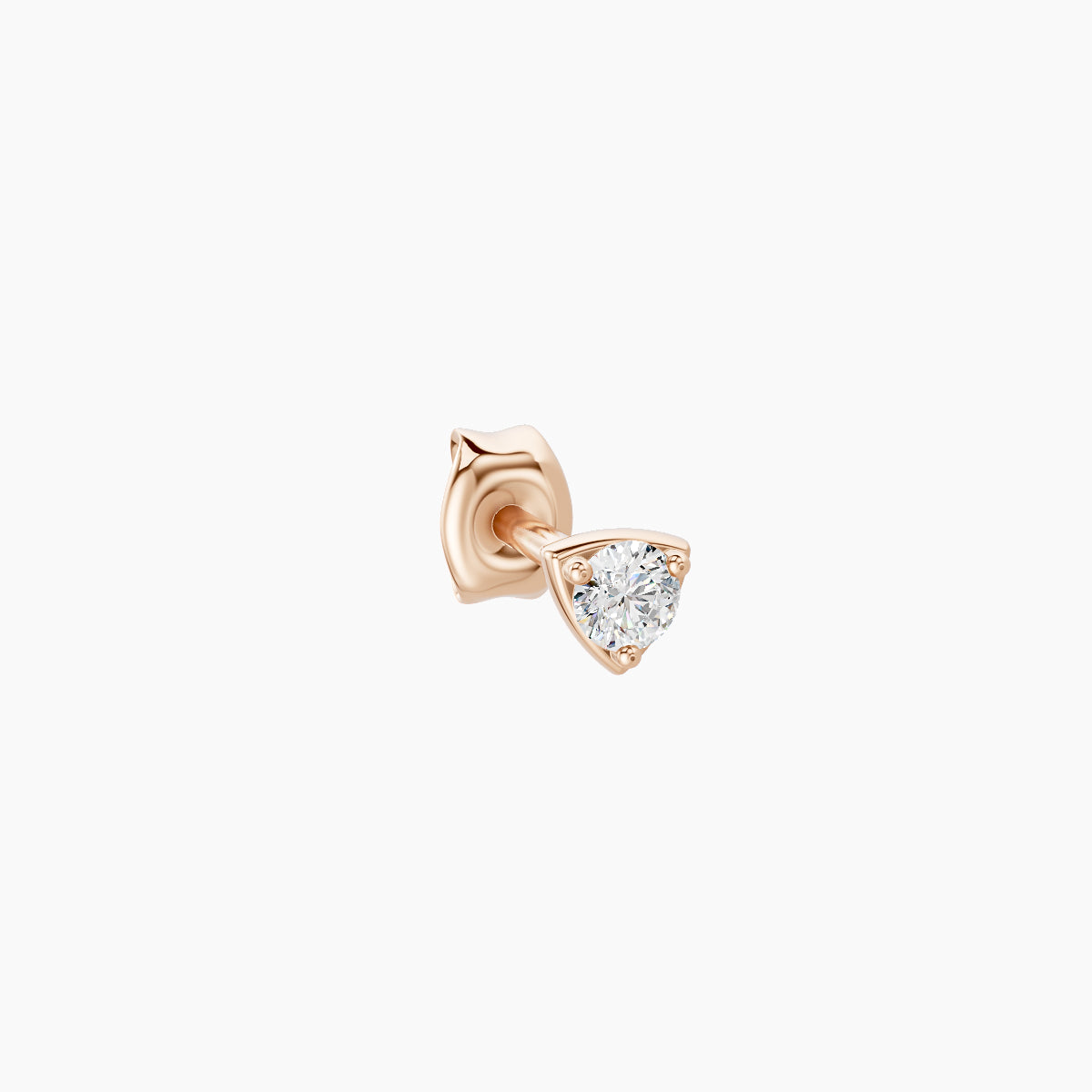 Leda | 18k Rose Gold 3 mm Round Diamond Earring