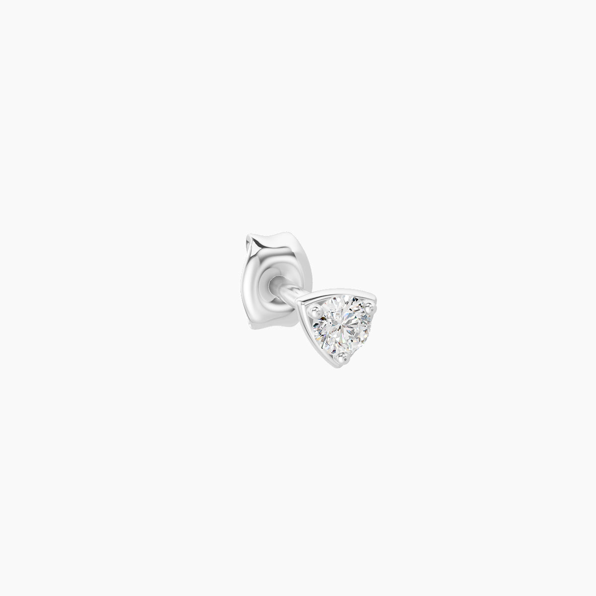 Leda | 18k White Gold 3 mm Round Diamond Earring