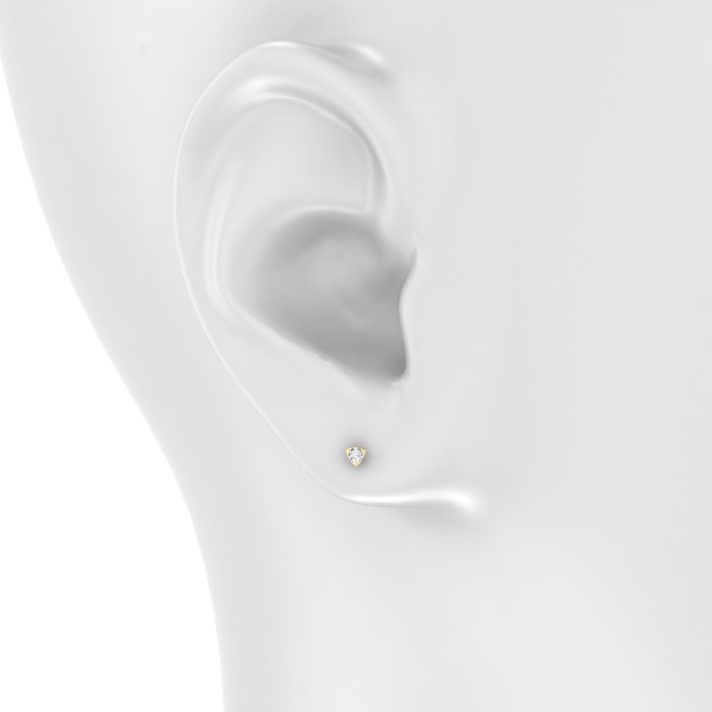 Leda | 18k Yellow Gold 3 mm Round Diamond Earring