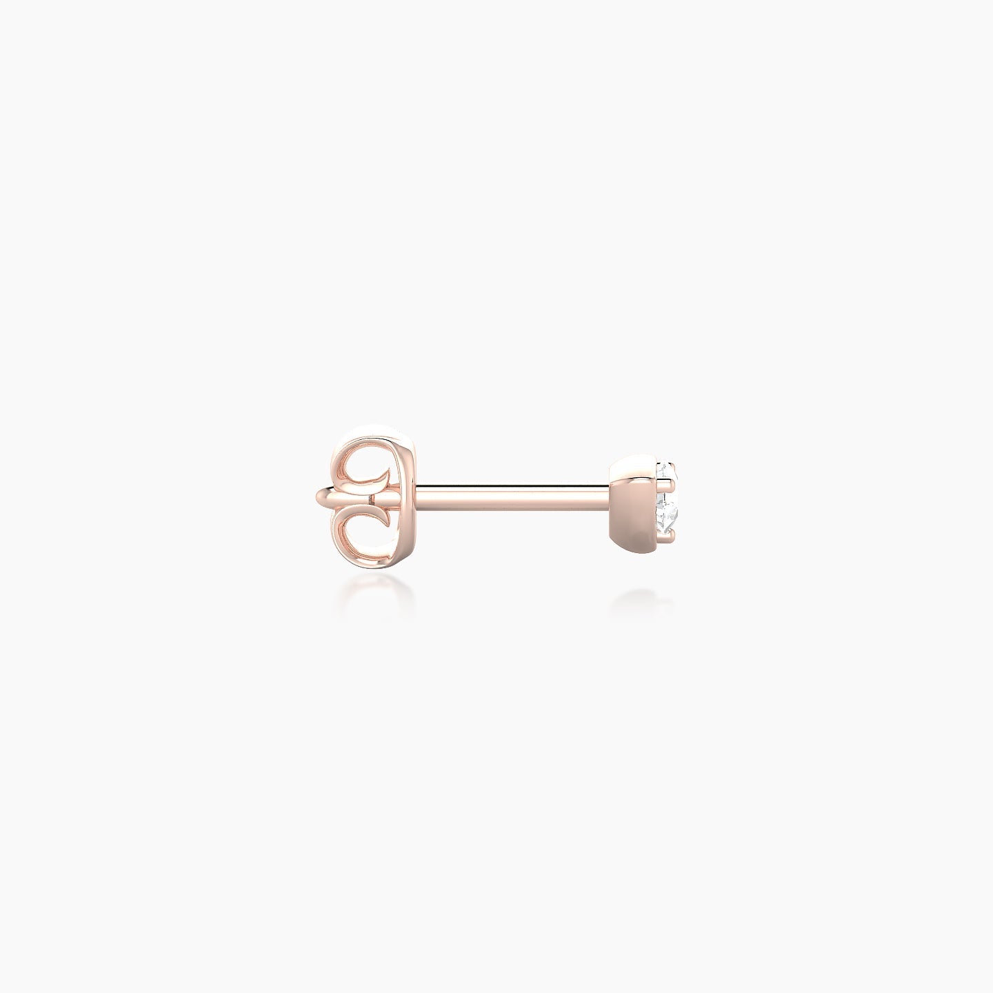 Leda | 18k Rose Gold 3 mm Round Diamond Earring