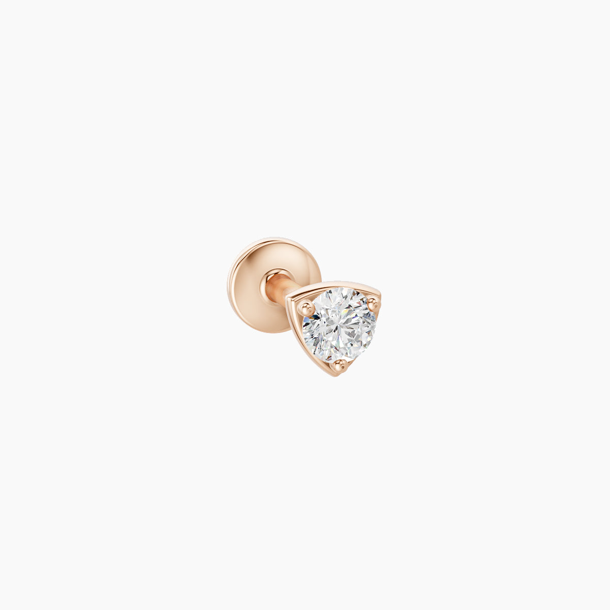 Leda | 18k Rose Gold 3.5 mm 5 mm Round Diamond Nose Piercing