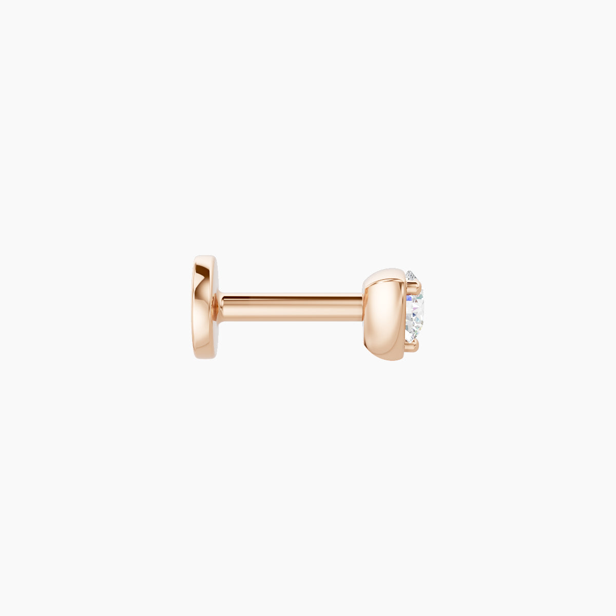 Leda | 18k Rose Gold 3.5 mm 5 mm Round Diamond Nose Piercing