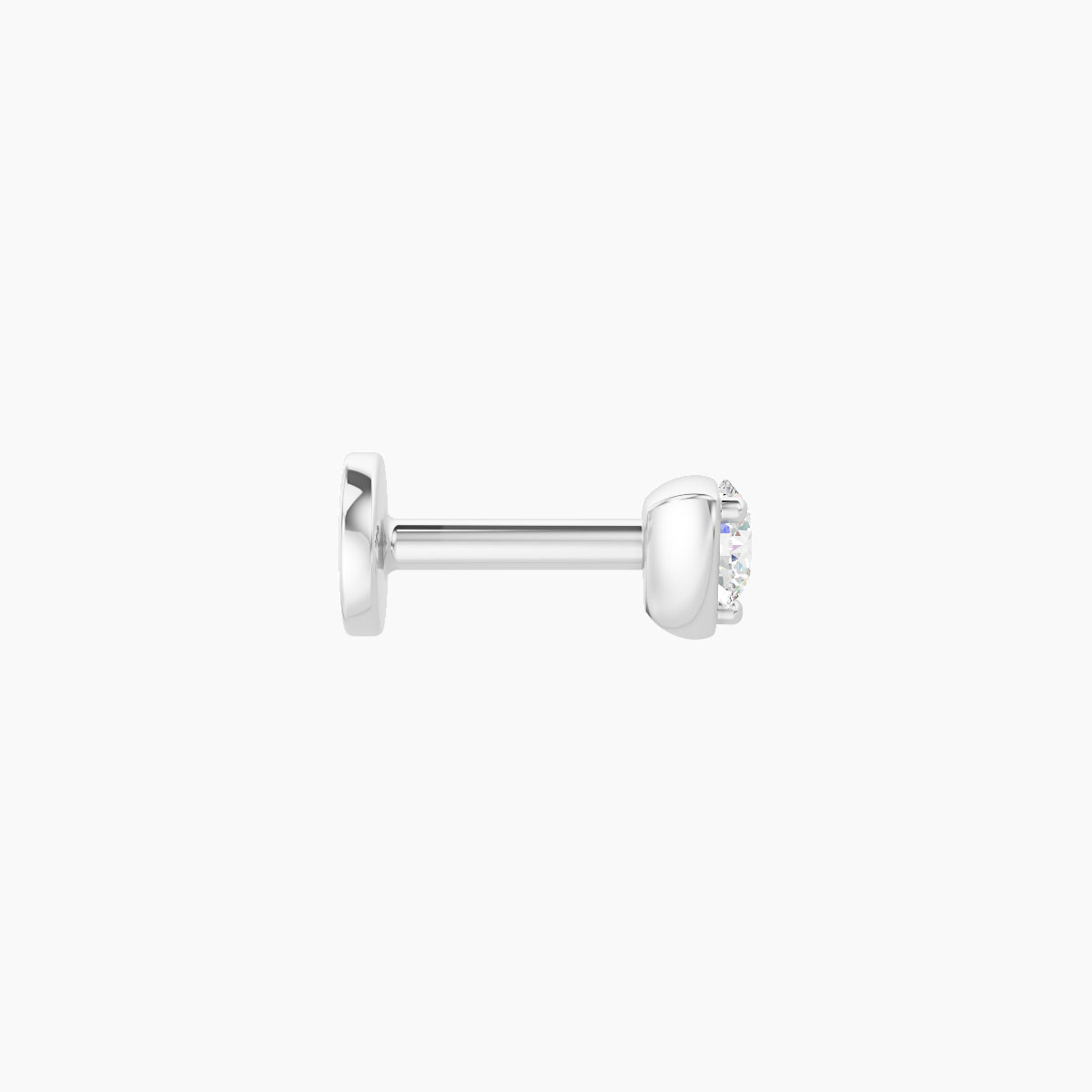Leda | 18k White Gold 3.5 mm 5 mm Round Diamond Nose Piercing