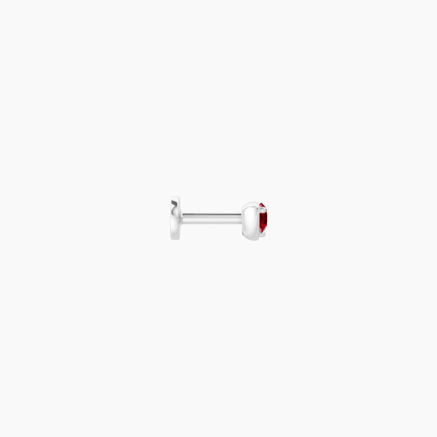 Leda | 18k White Gold 5 mm 3.5 mm Round Ruby Nose Piercing