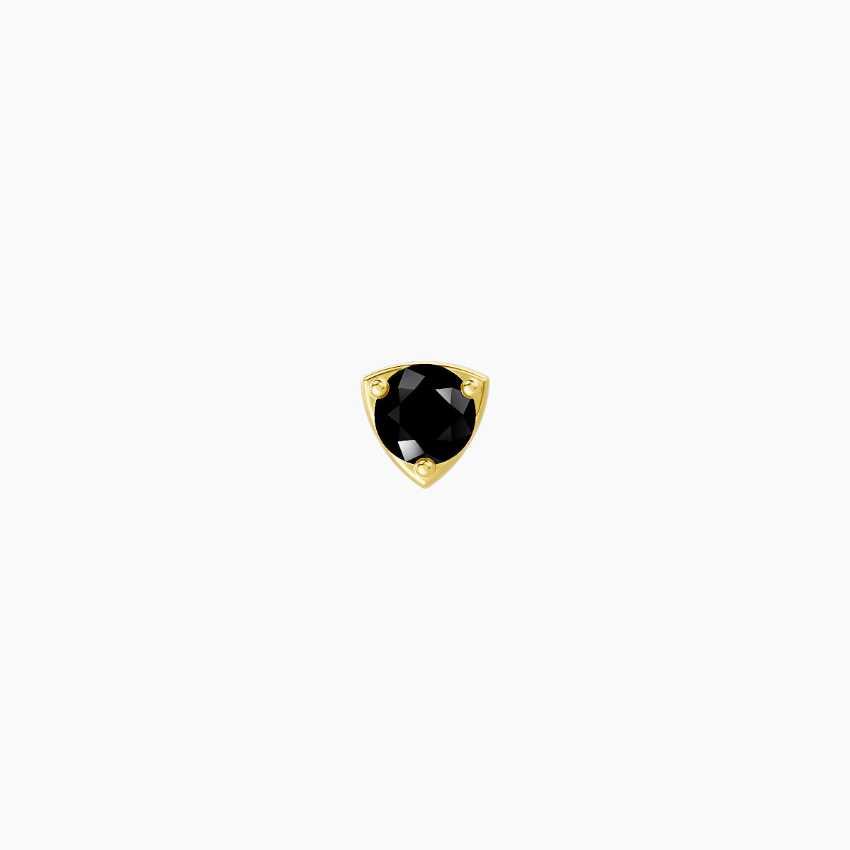 Leda | 18k Yellow Gold 5 mm 3.5 mm Round Black Diamond Nose Piercing