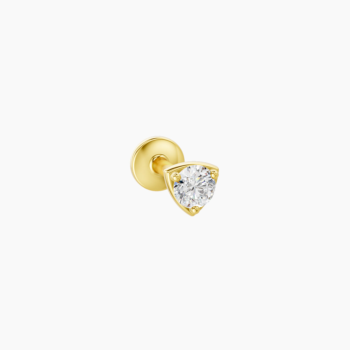 Leda | 18k Yellow Gold 3.5 mm 5 mm Round Diamond Nose Piercing