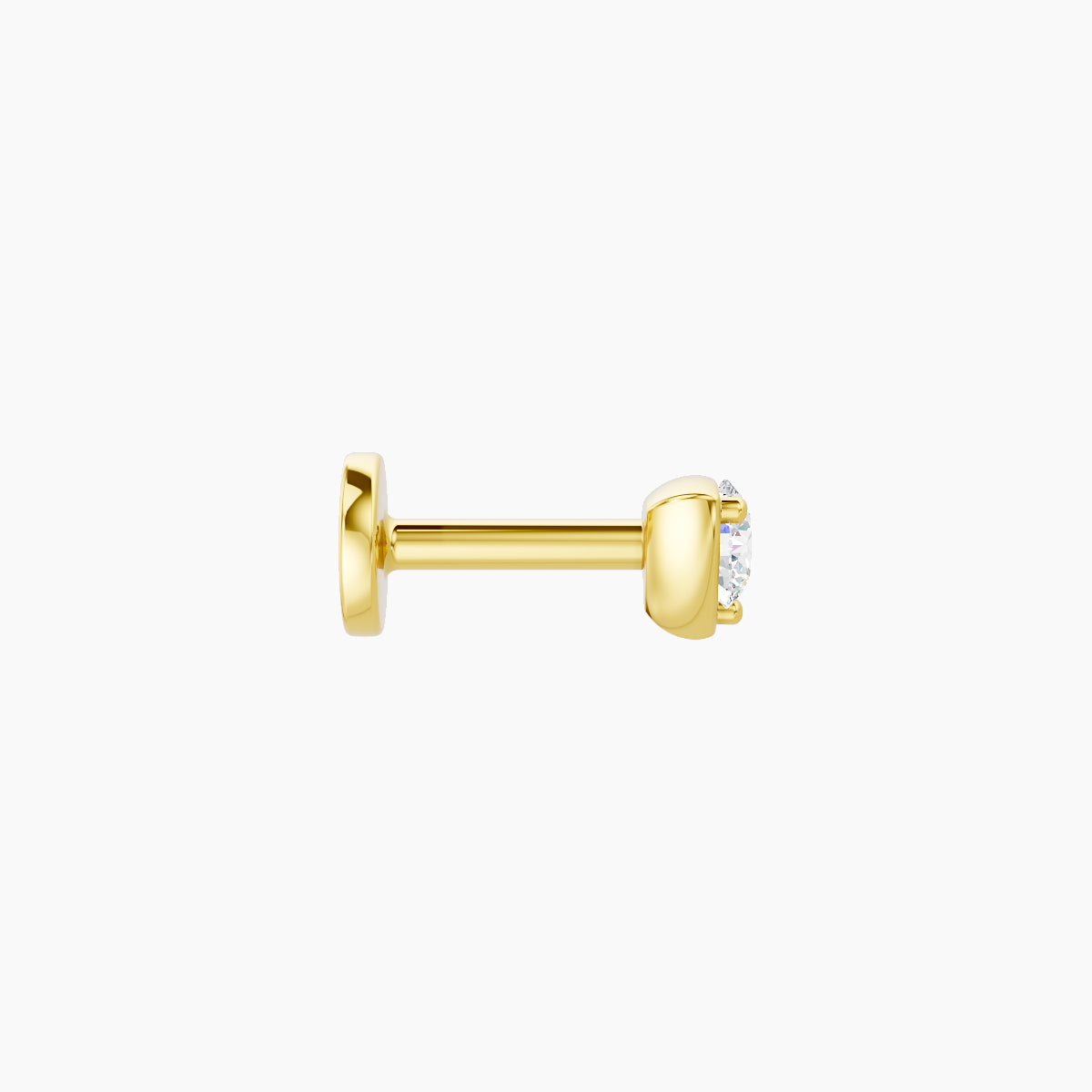 Leda | 18k Yellow Gold 3.5 mm 5 mm Round Diamond Nose Piercing