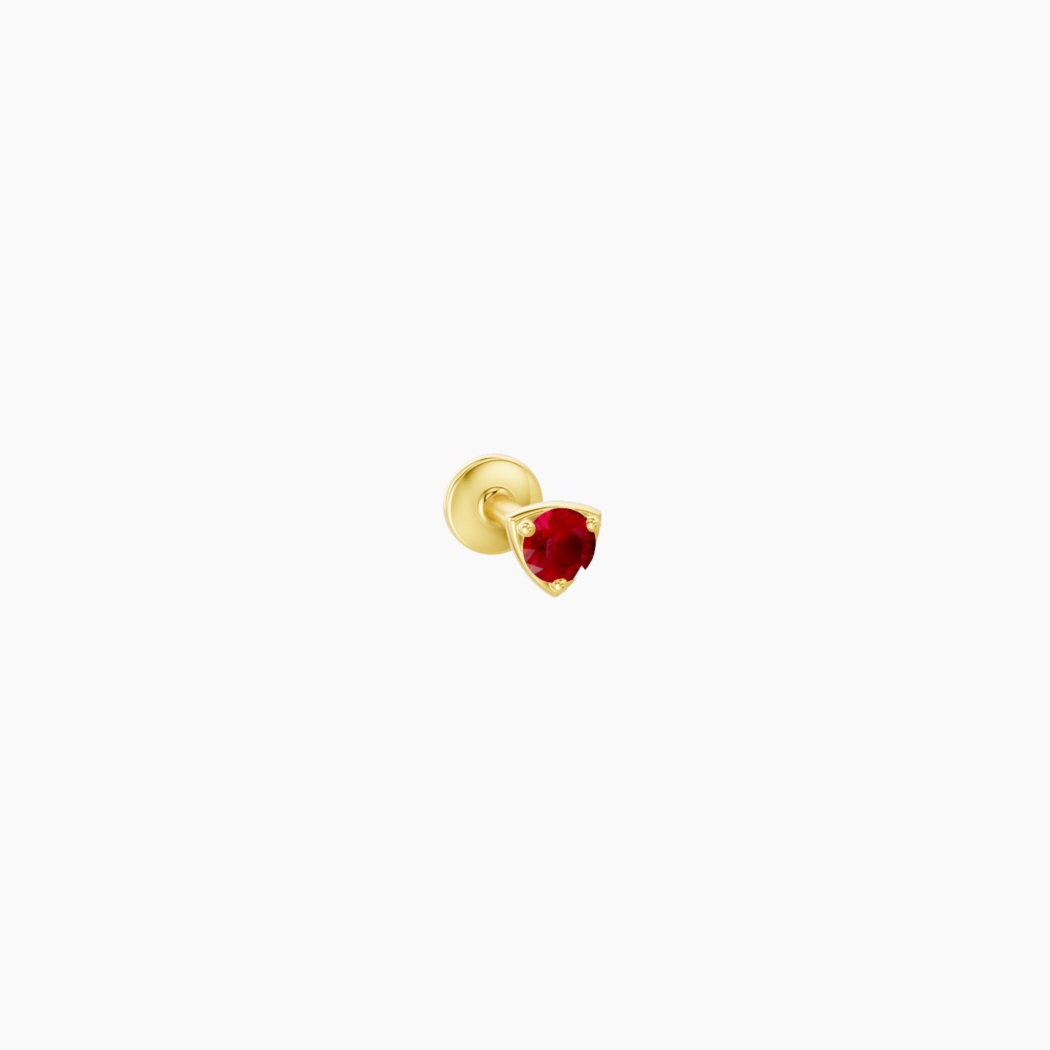 Leda | 18k Yellow Gold 5 mm 3.5 mm Round Ruby Nose Piercing
