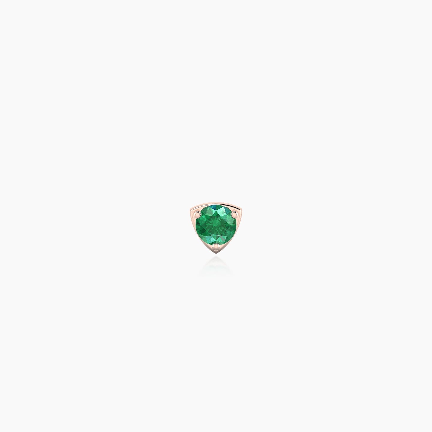 Leda | 18k Rose Gold 5 mm 3.5 mm Round Emerald Nose Piercing