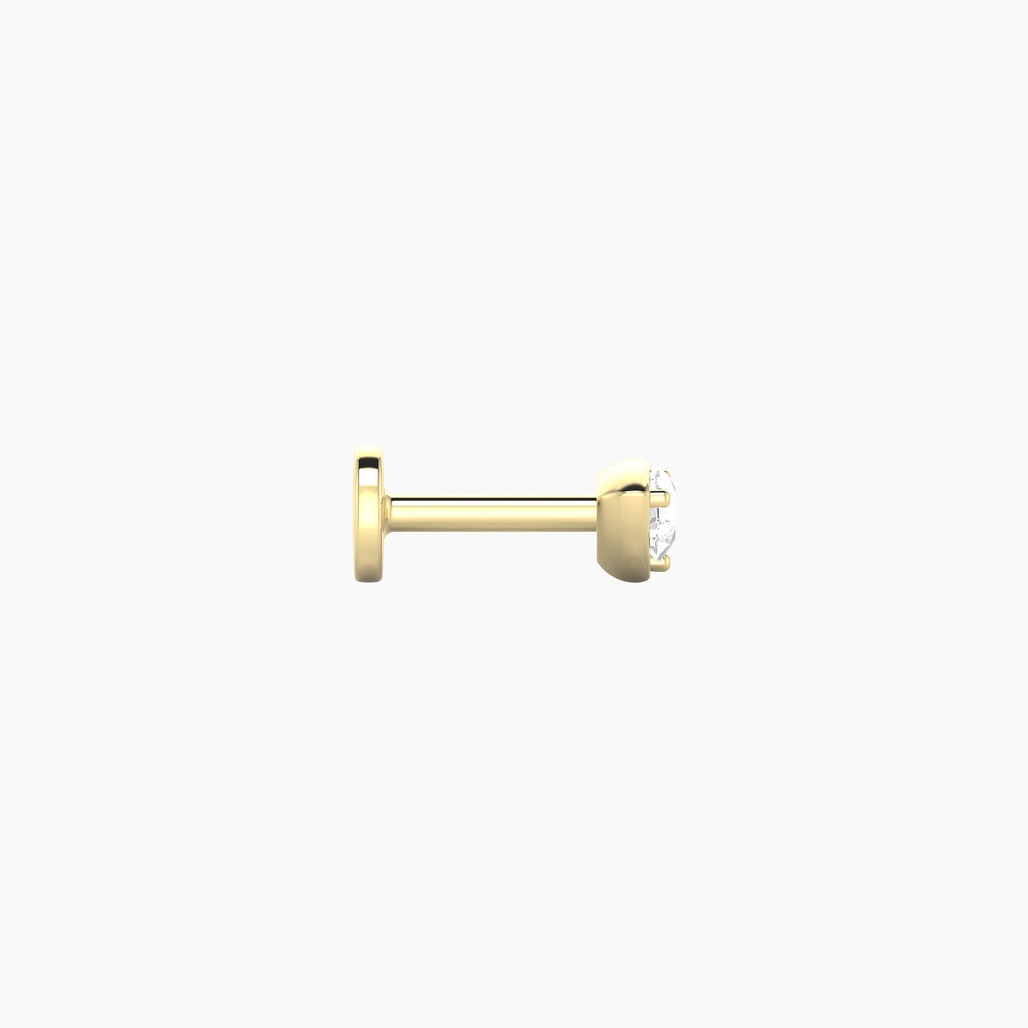 Leda | 18k Yellow Gold 3.5 mm 5 mm Round Diamond Nose Piercing