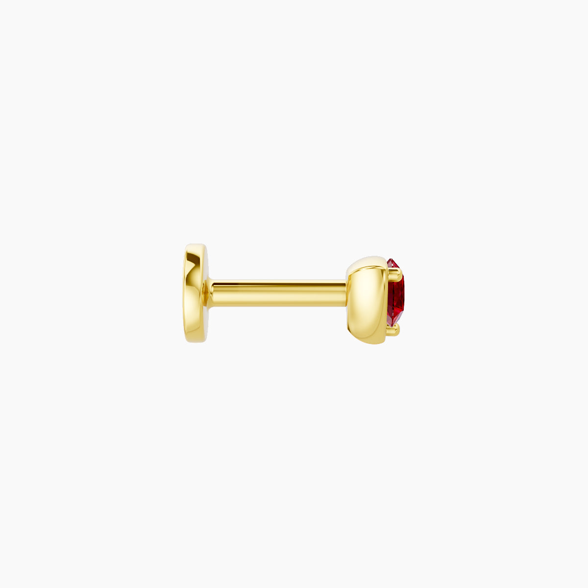 Leda | 18k Yellow Gold 5 mm 3.5 mm Round Ruby Piercing