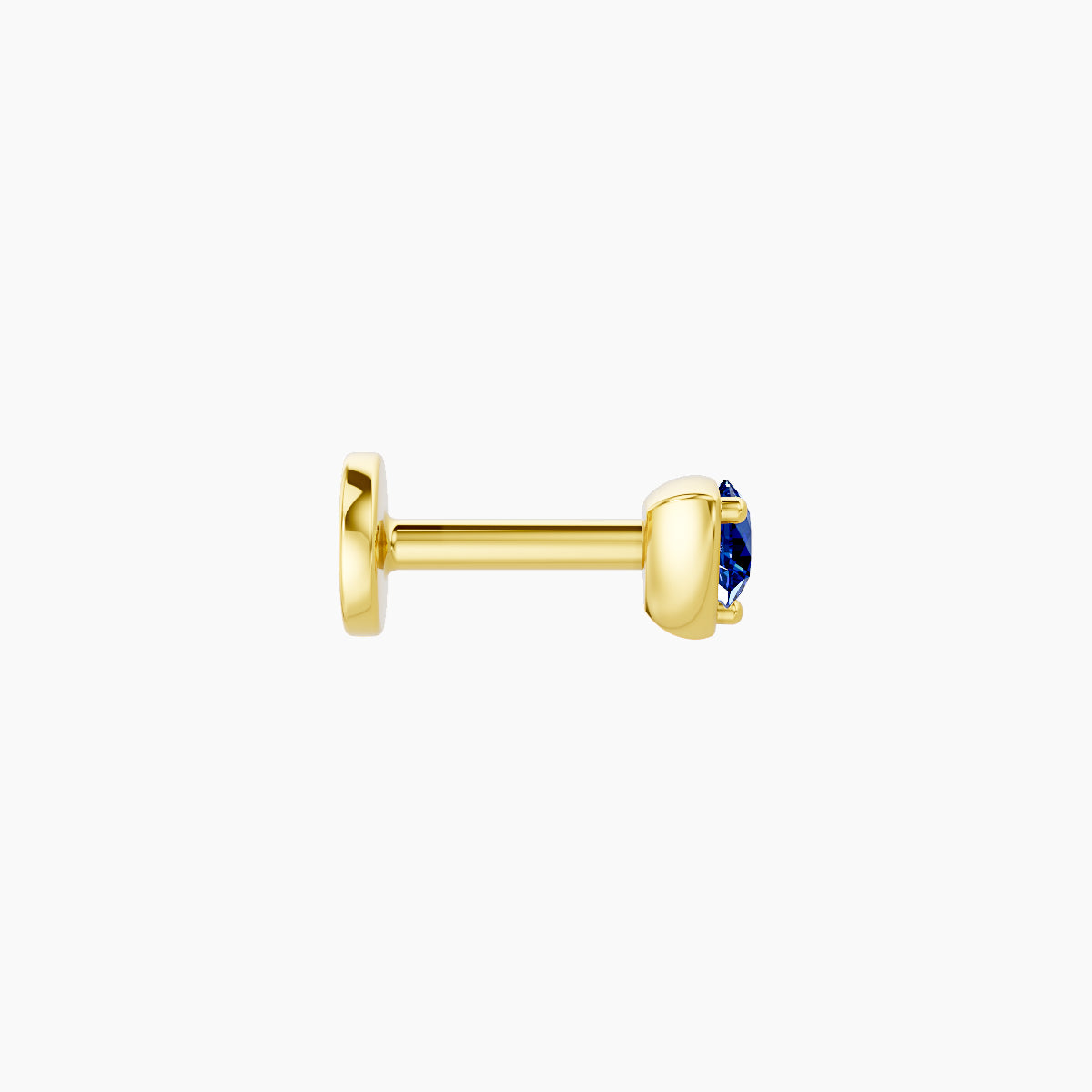 Leda | 18k Yellow Gold 5 mm 3.5 mm Round Sapphire Piercing