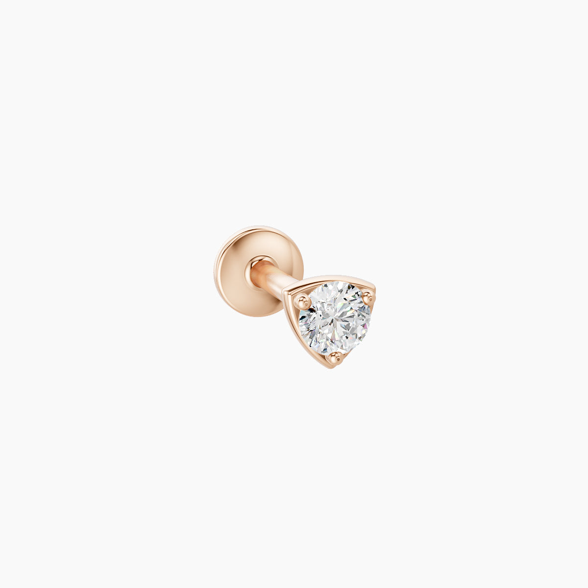 Leda | 18k Rose Gold 3.5 mm 6.5 mm Round Diamond Nose Piercing