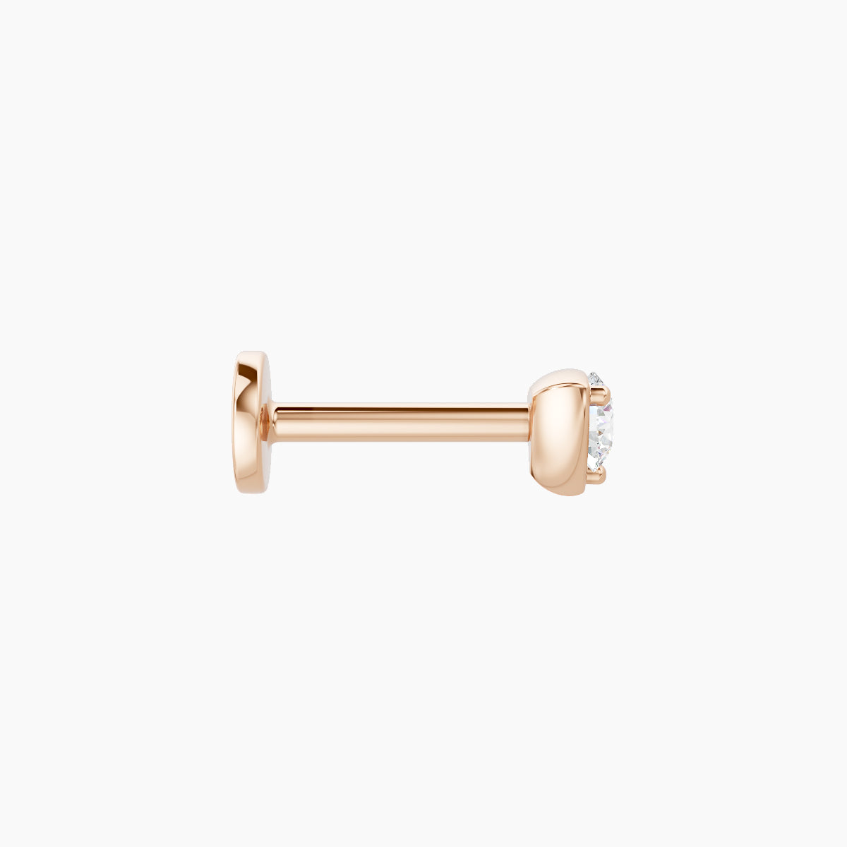 Leda | 18k Rose Gold 3.5 mm 6.5 mm Round Diamond Nose Piercing