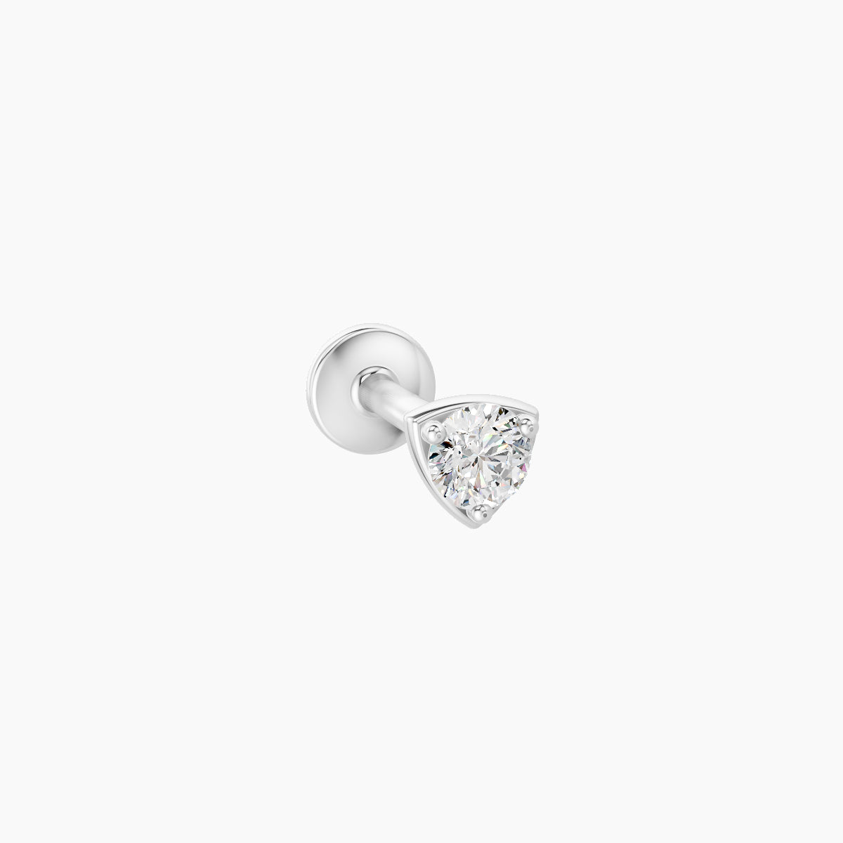 Leda | 18k White Gold 3.5 mm 6.5 mm Round Diamond Nose Piercing