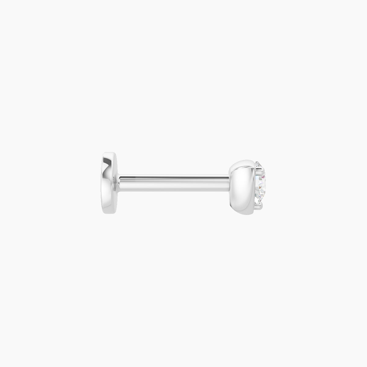Leda | 18k White Gold 3.5 mm 6.5 mm Round Diamond Nose Piercing