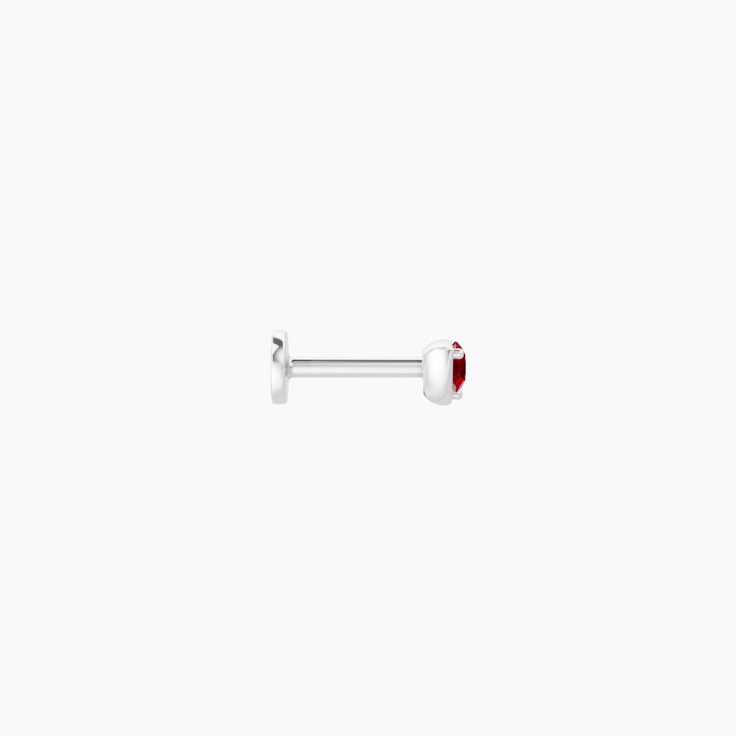 Leda | 18k White Gold 6.5 mm 3.5 mm Round Ruby Nose Piercing