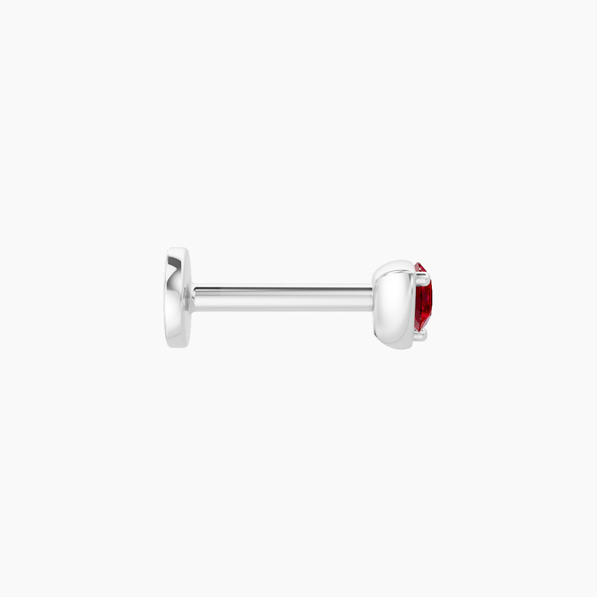 Leda | 18k White Gold 6.5 mm 3.5 mm Round Ruby Nose Piercing