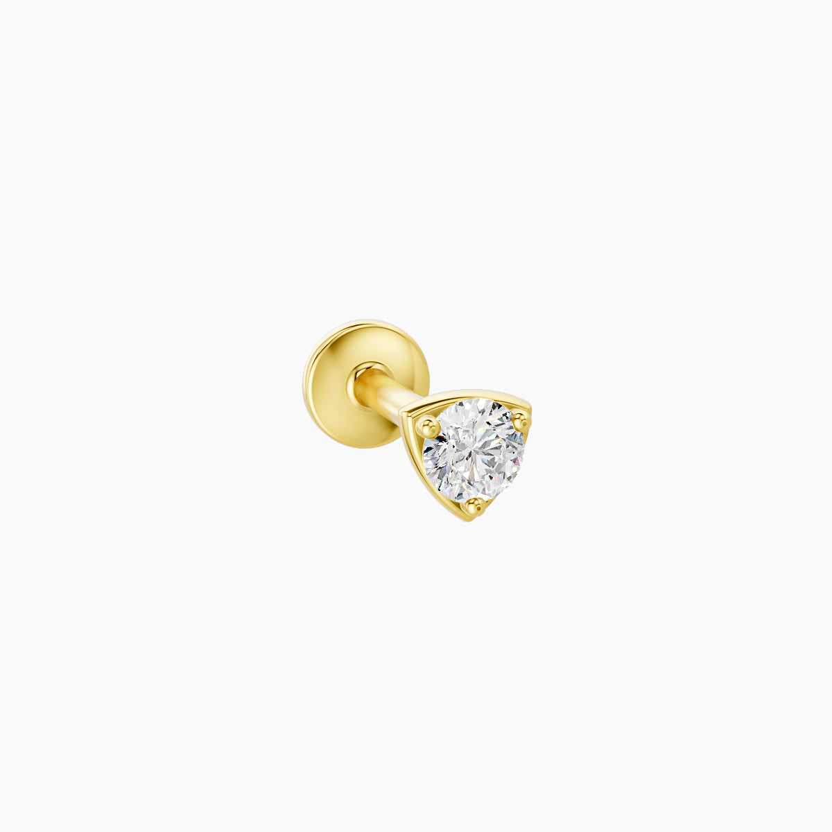 Leda | 18k Yellow Gold 3.5 mm 6.5 mm Round Diamond Nose Piercing