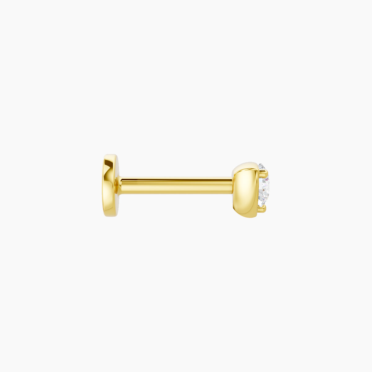 Leda | 18k Yellow Gold 3.5 mm 6.5 mm Round Diamond Nose Piercing