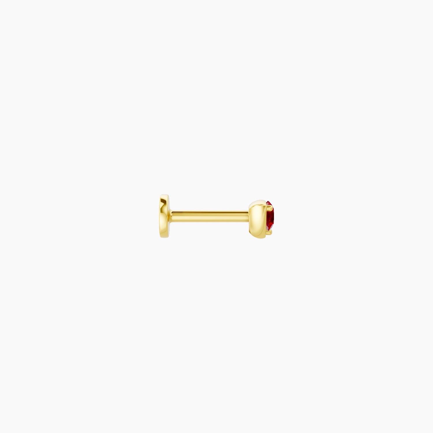 Leda | 18k Yellow Gold 6.5 mm 3.5 mm Round Ruby Nose Piercing