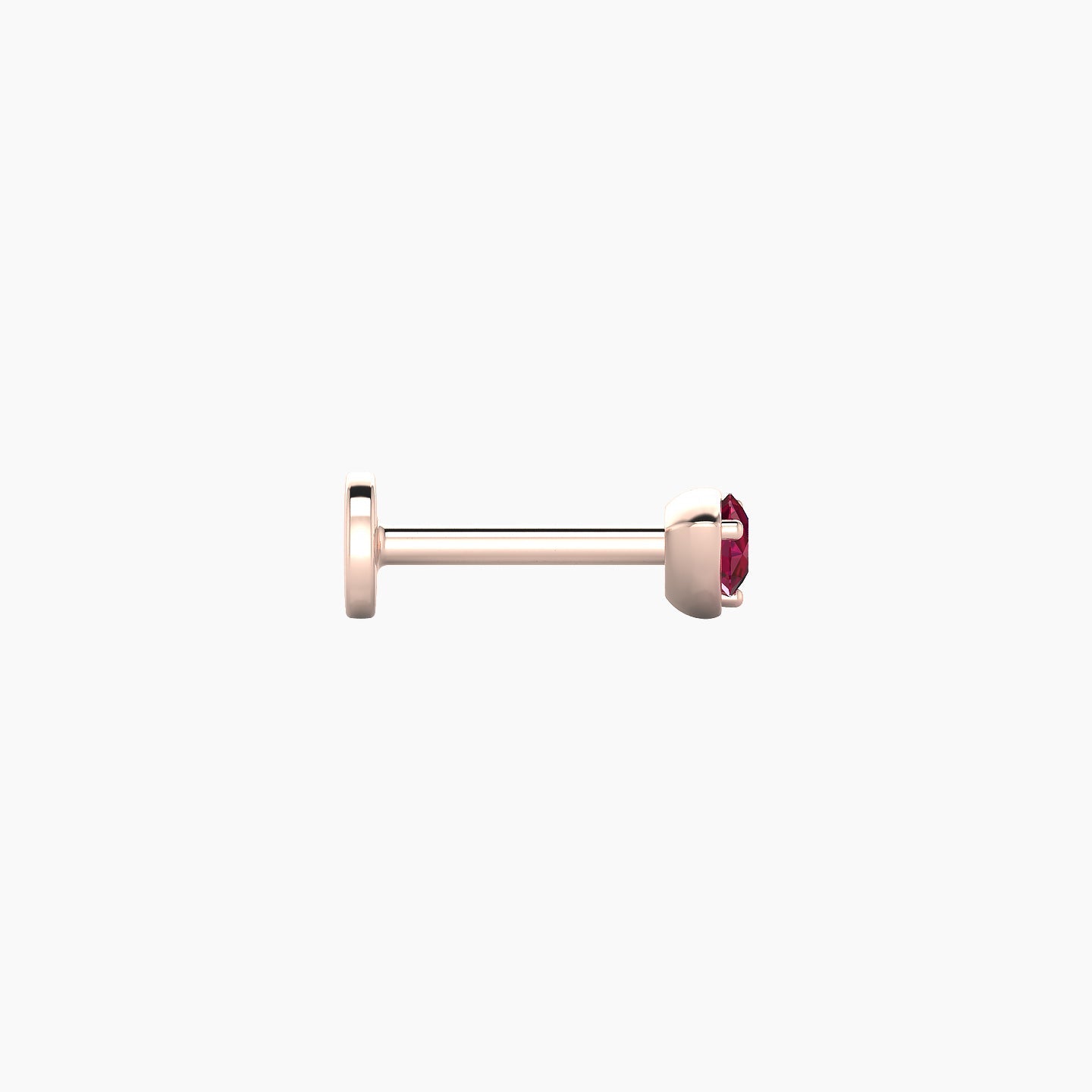 Leda | 18k Rose Gold 6.5 mm 3.5 mm Round Ruby Nose Piercing