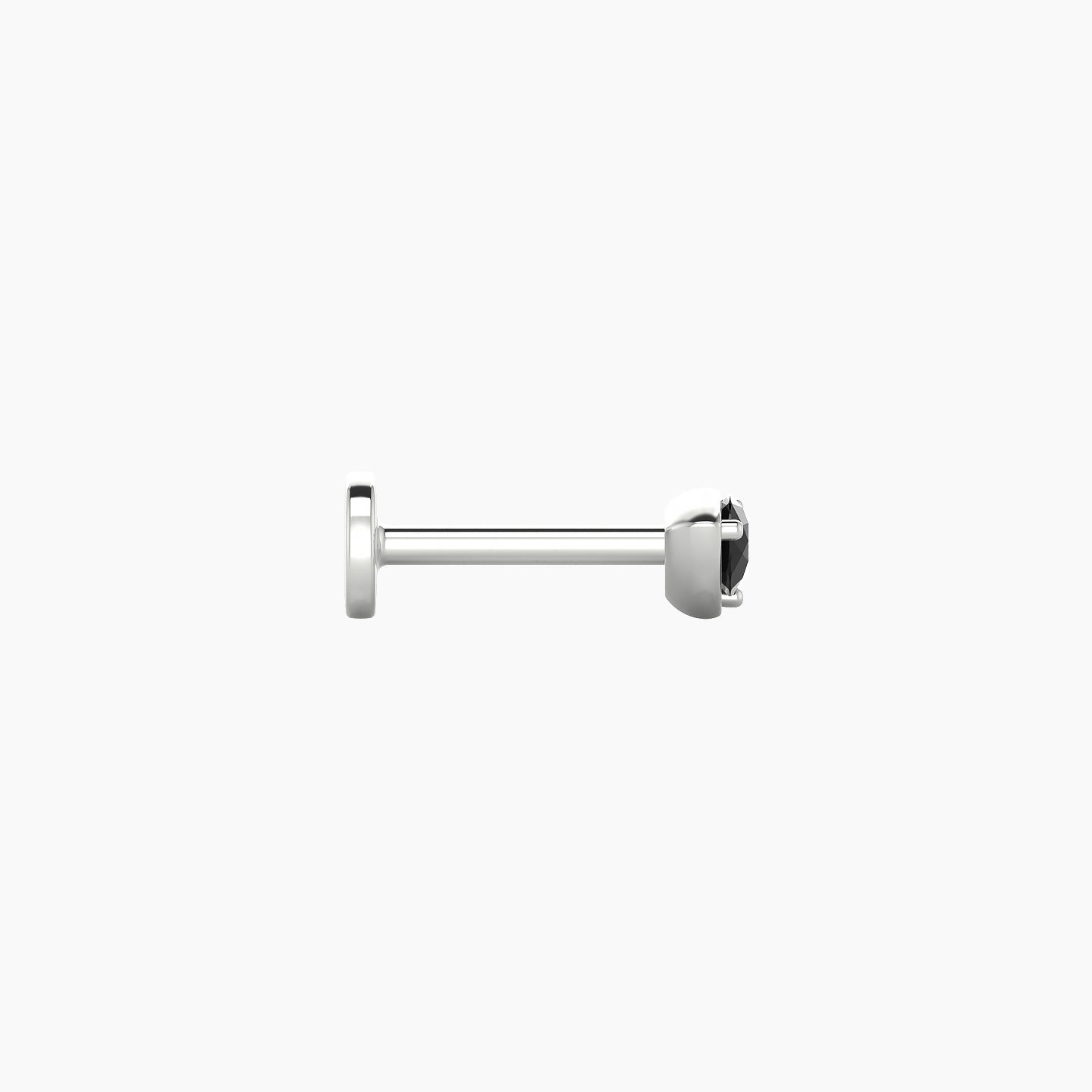 Leda | 18k White Gold 6.5 mm 3.5 mm Round Black Diamond Nose Piercing