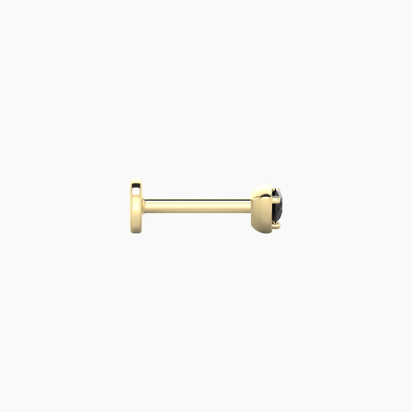 Leda | 18k Yellow Gold 6.5 mm 3.5 mm Round Black Diamond Nose Piercing