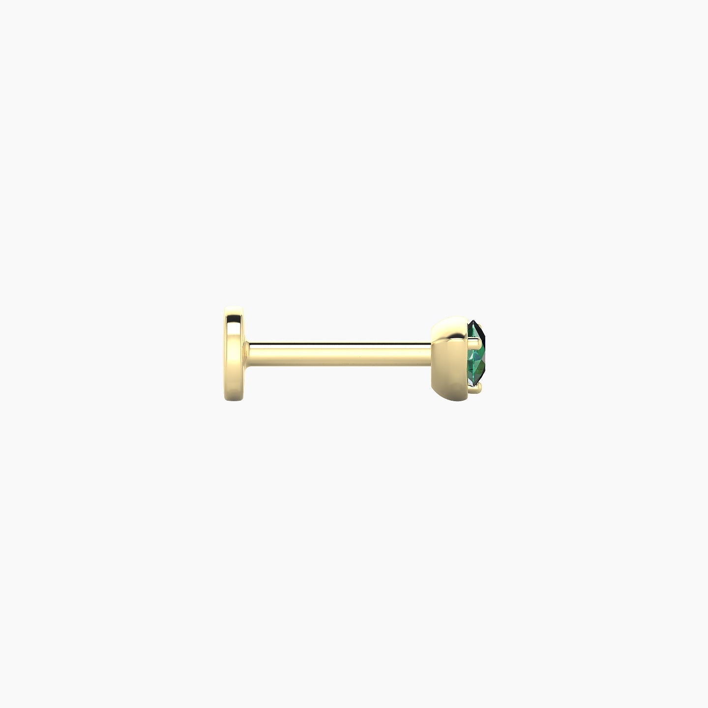 Leda | 18k Yellow Gold 6.5 mm 3.5 mm Round Emerald Nose Piercing