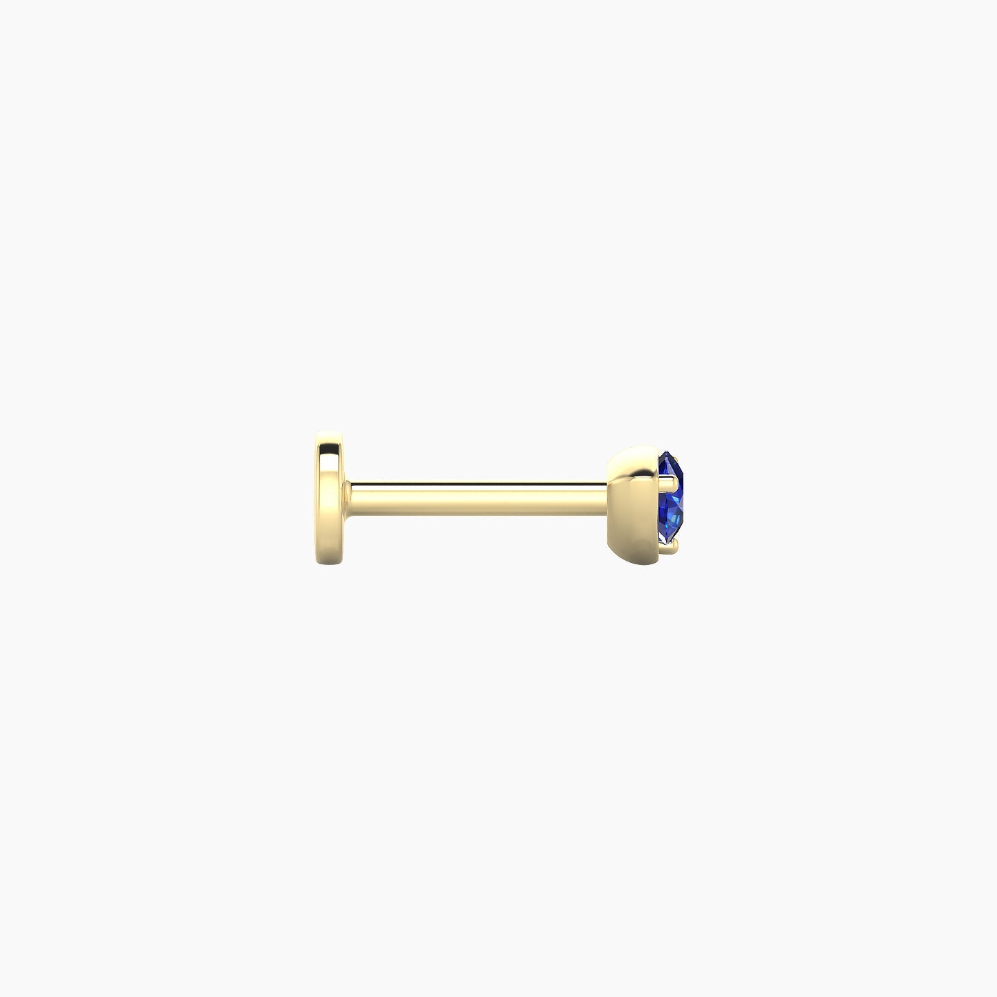 Leda | 18k Yellow Gold 6.5 mm 3.5 mm Round Sapphire Nose Piercing