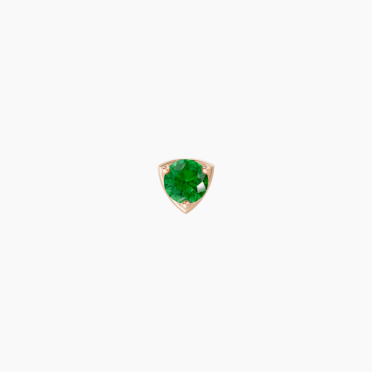 Leda | 18k Rose Gold 6.5 mm 3.5 mm Round Emerald Piercing