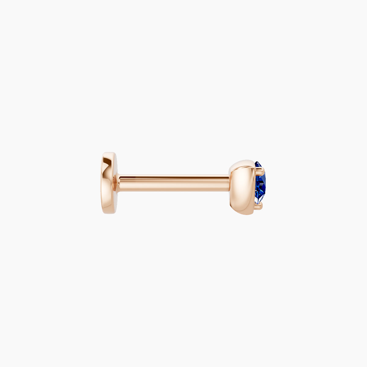 Leda | 18k Rose Gold 6.5 mm 3.5 mm Round Sapphire Piercing