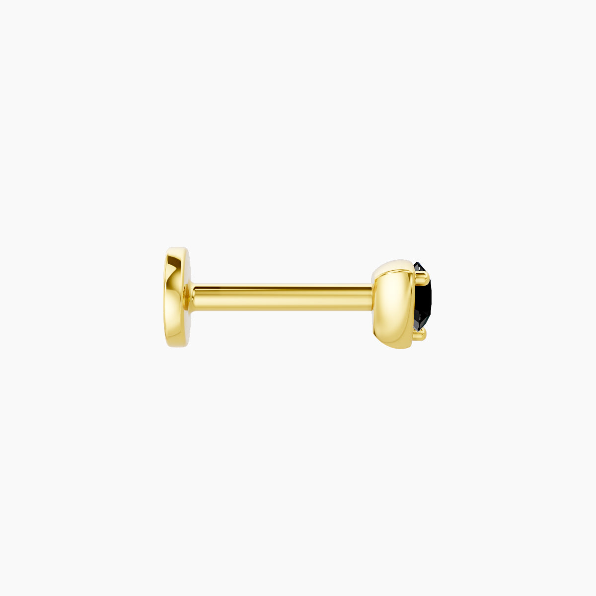 Leda | 18k Yellow Gold 6.5 mm 3.5 mm Round Black Diamond Piercing