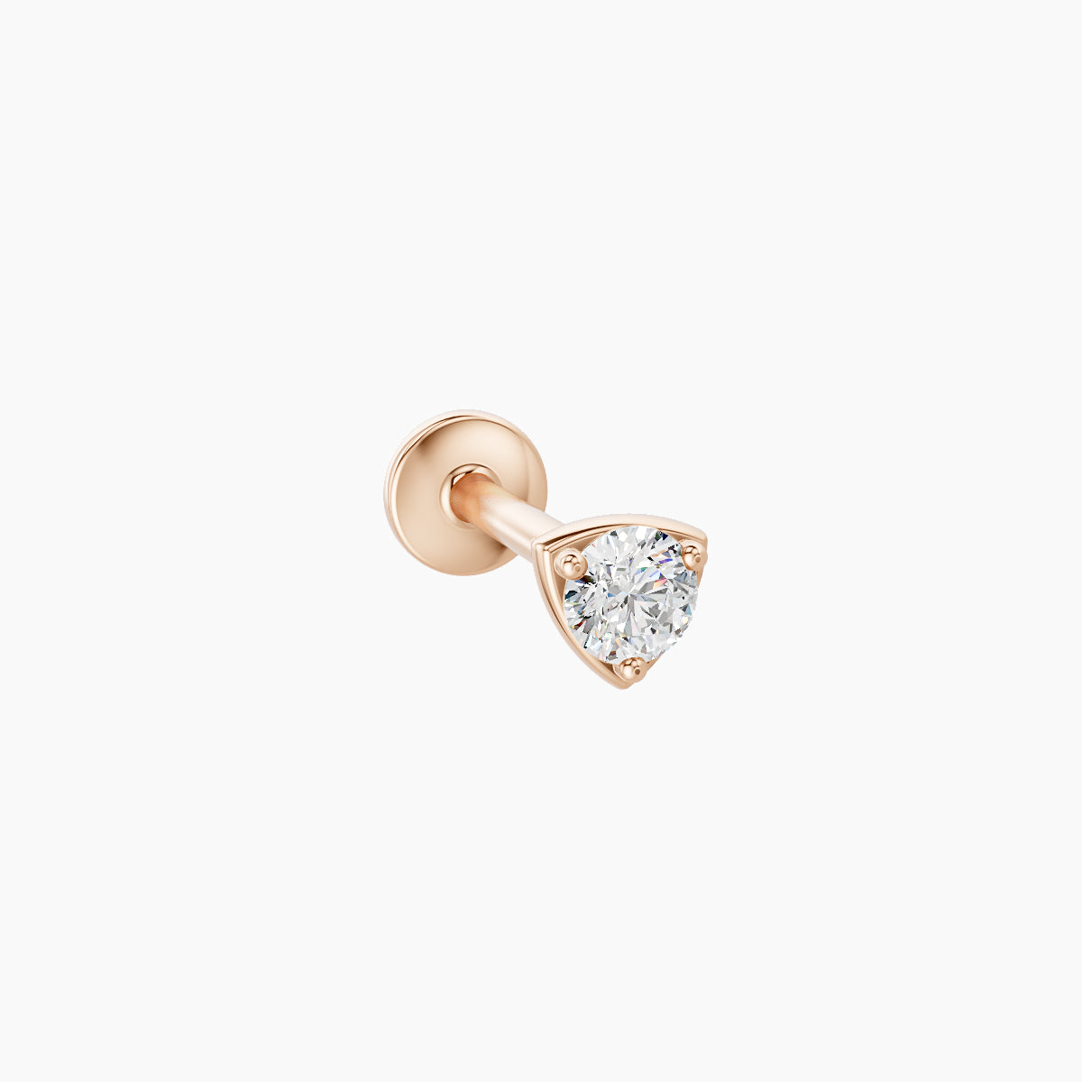 Leda | 18k Rose Gold 3.5 mm 8 mm Round Diamond Nose Piercing