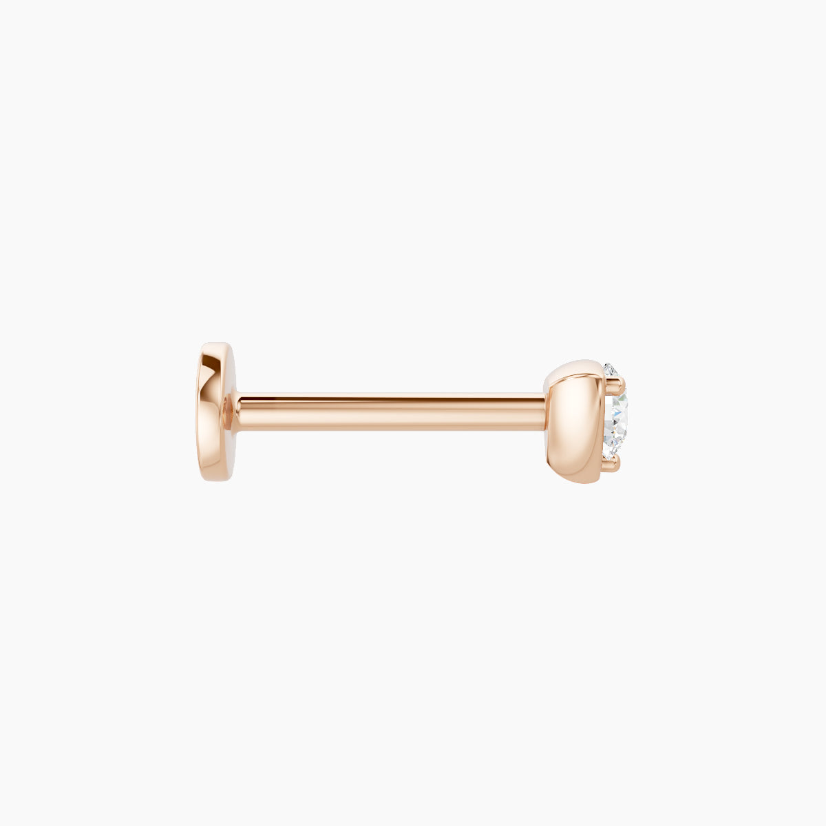 Leda | 18k Rose Gold 3.5 mm 8 mm Round Diamond Nose Piercing