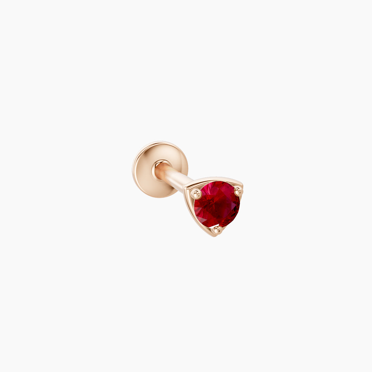 Leda | 18k Rose Gold 8 mm 3.5 mm Round Ruby Nose Piercing