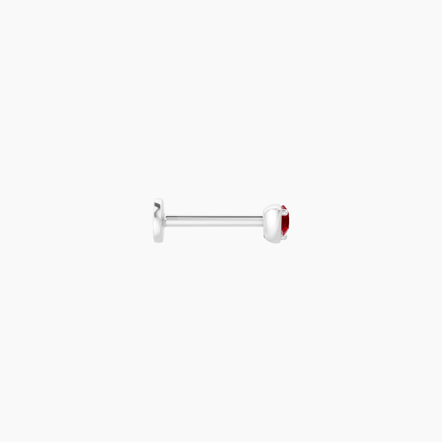 Leda | 18k White Gold 8 mm 3.5 mm Round Ruby Nose Piercing