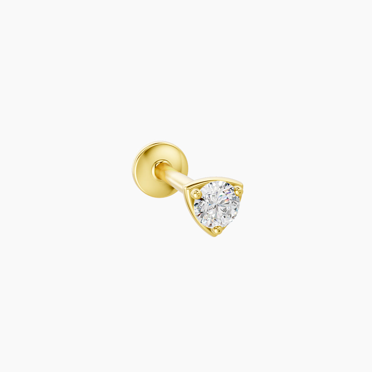 Leda | 18k Yellow Gold 3.5 mm 8 mm Round Diamond Nose Piercing