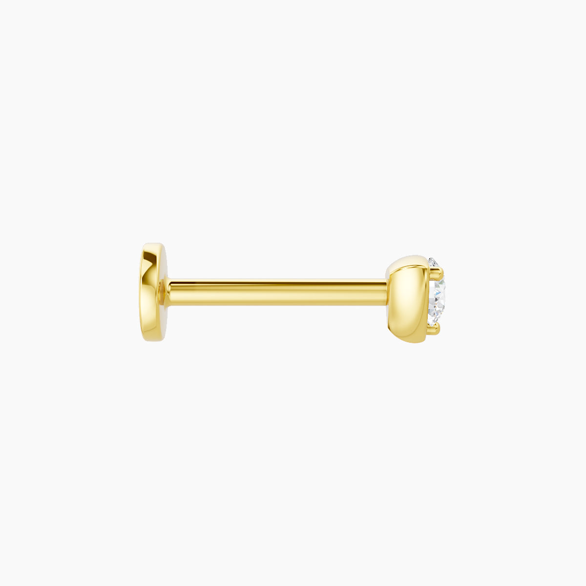 Leda | 18k Yellow Gold 3.5 mm 8 mm Round Diamond Nose Piercing
