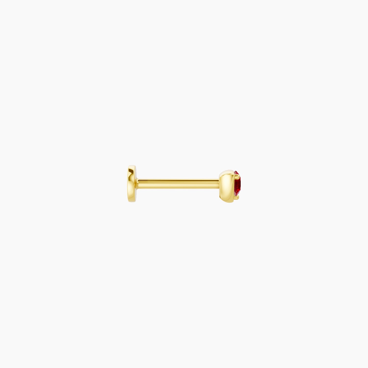 Leda | 18k Yellow Gold 8 mm 3.5 mm Round Ruby Nose Piercing