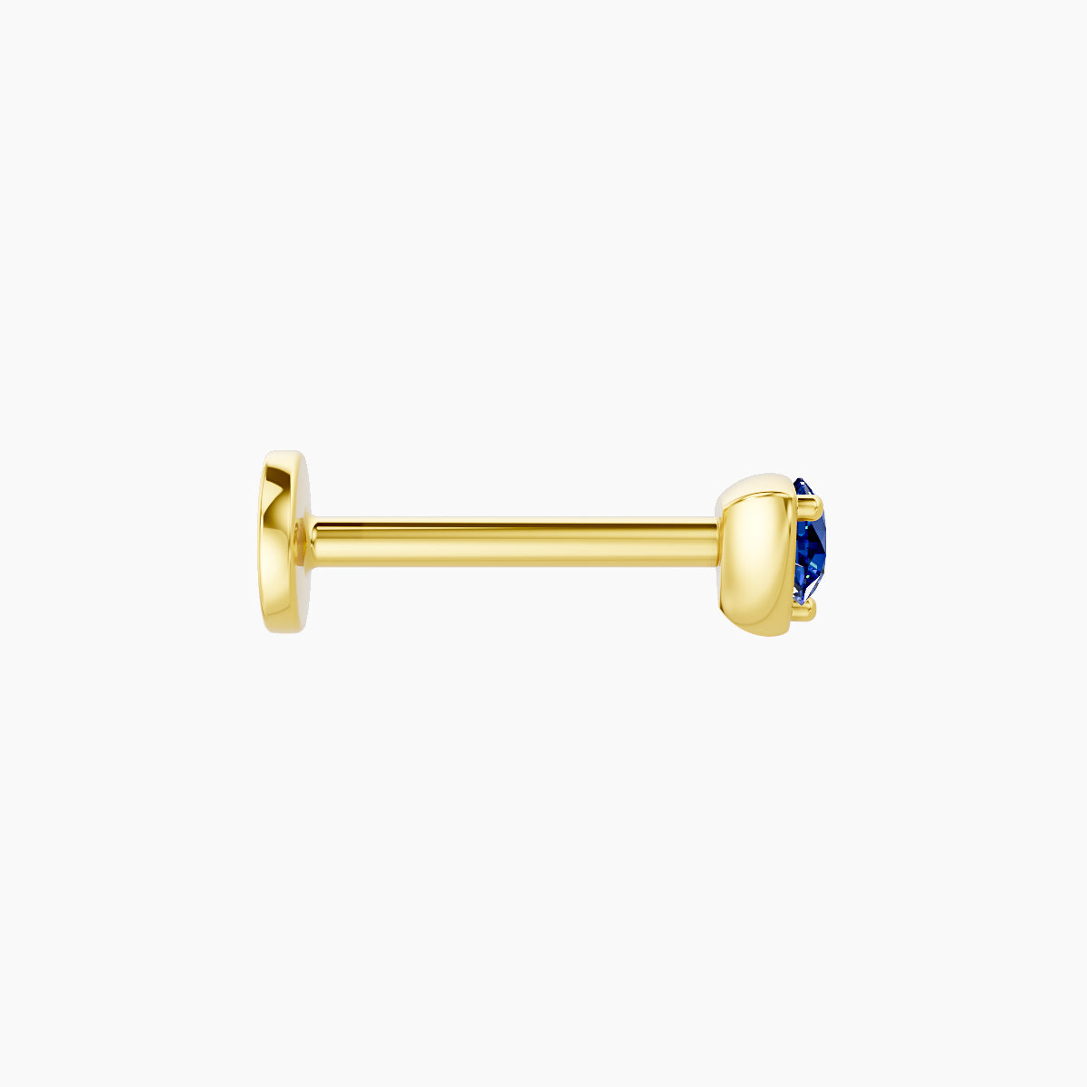 Leda | 18k Yellow Gold 8 mm 3.5 mm Round Sapphire Nose Piercing