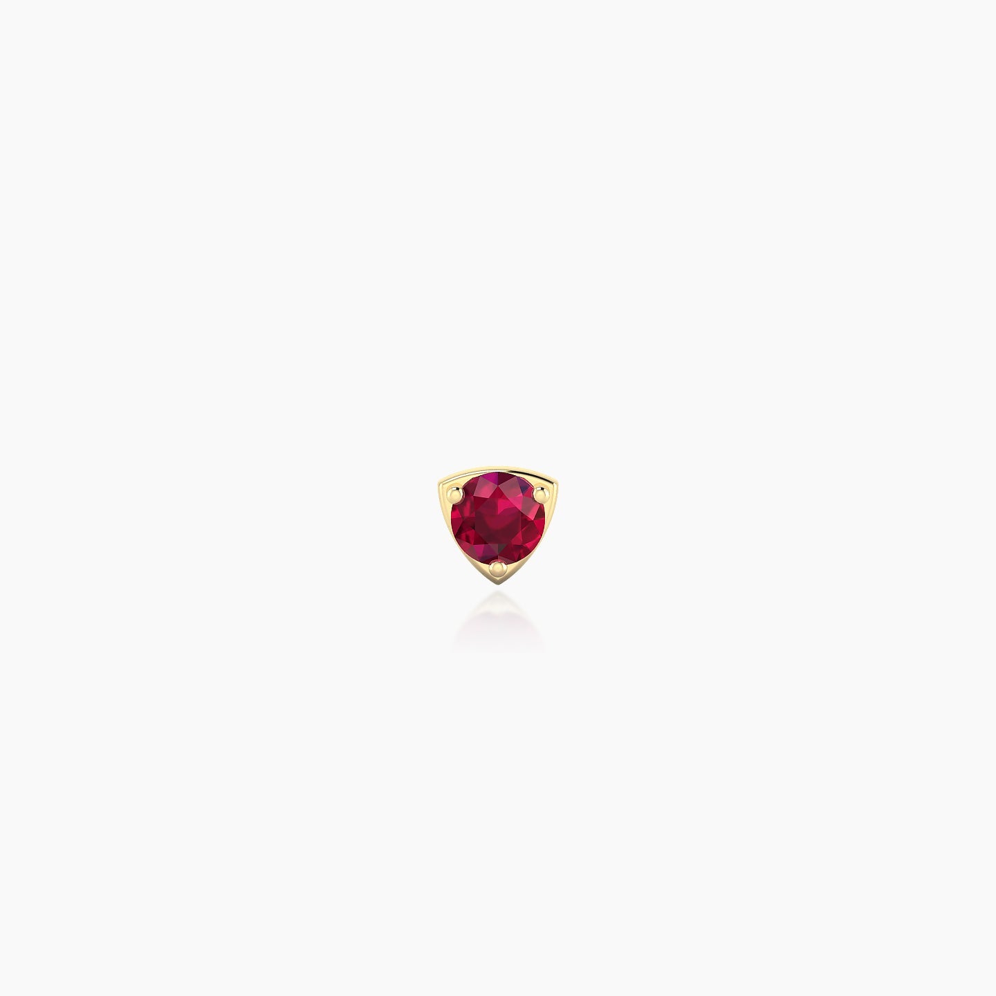 Leda | 18k Yellow Gold 8 mm 3.5 mm Round Ruby Nose Piercing