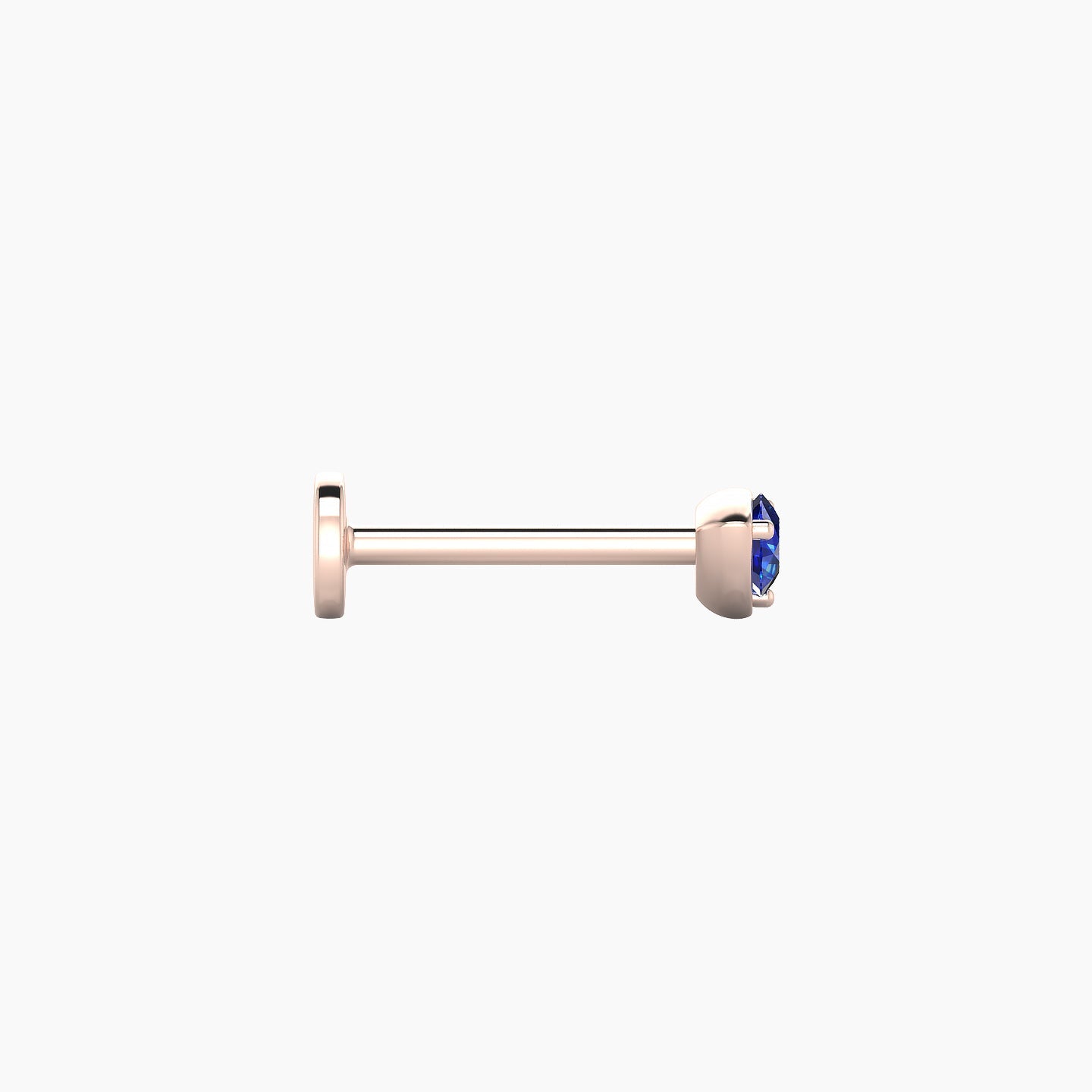 Leda | 18k Rose Gold 8 mm 3.5 mm Round Sapphire Nose Piercing