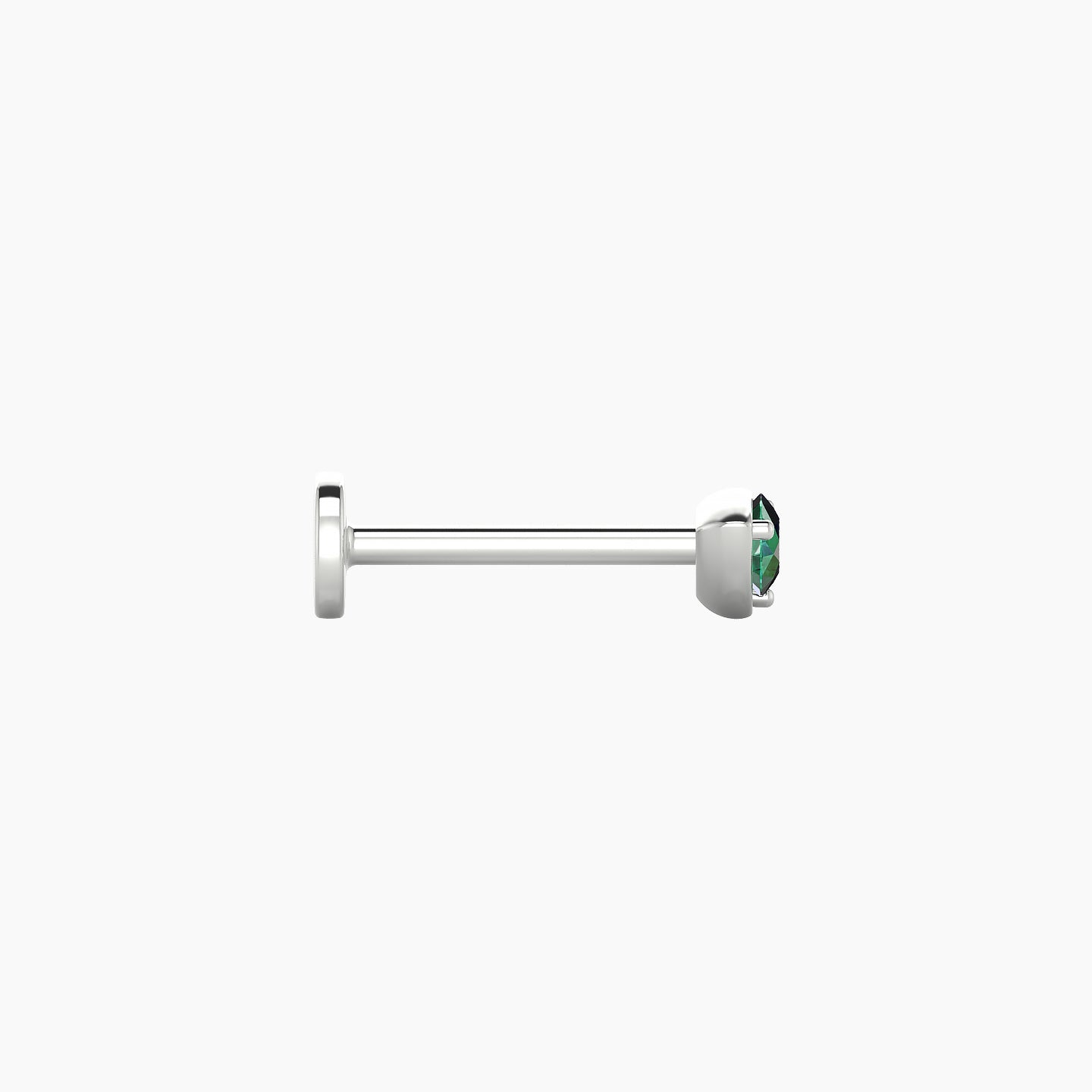 Leda | 18k White Gold 8 mm 3.5 mm Round Emerald Nose Piercing
