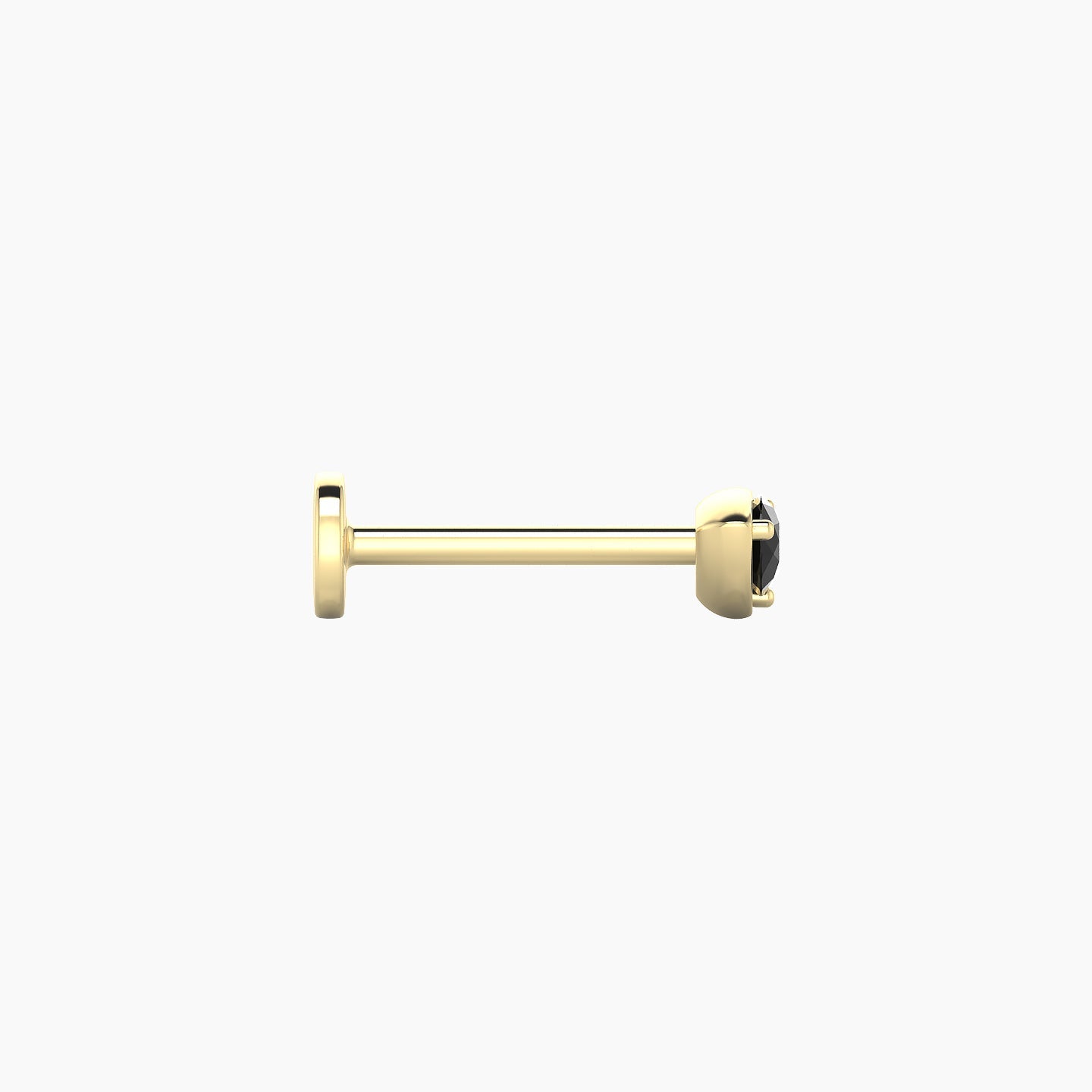 Leda | 18k Yellow Gold 8 mm 3.5 mm Round Black Diamond Nose Piercing