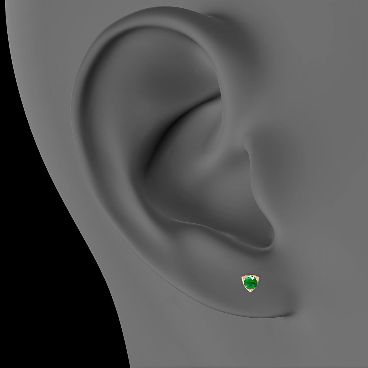 Leda | 18k Rose Gold 8 mm 3.5 mm Round Emerald Piercing
