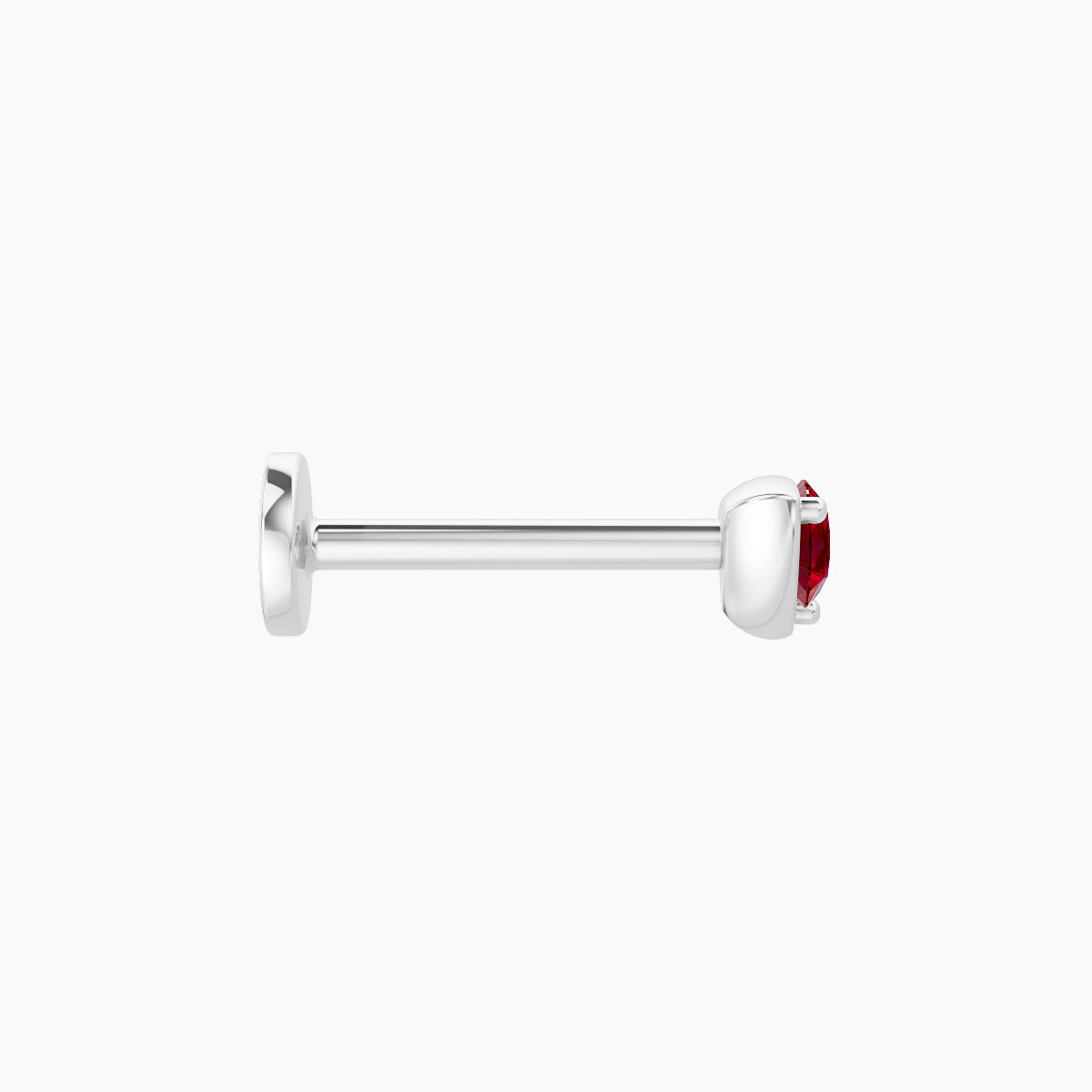 Leda | 18k White Gold 8 mm 3.5 mm Round Ruby Piercing