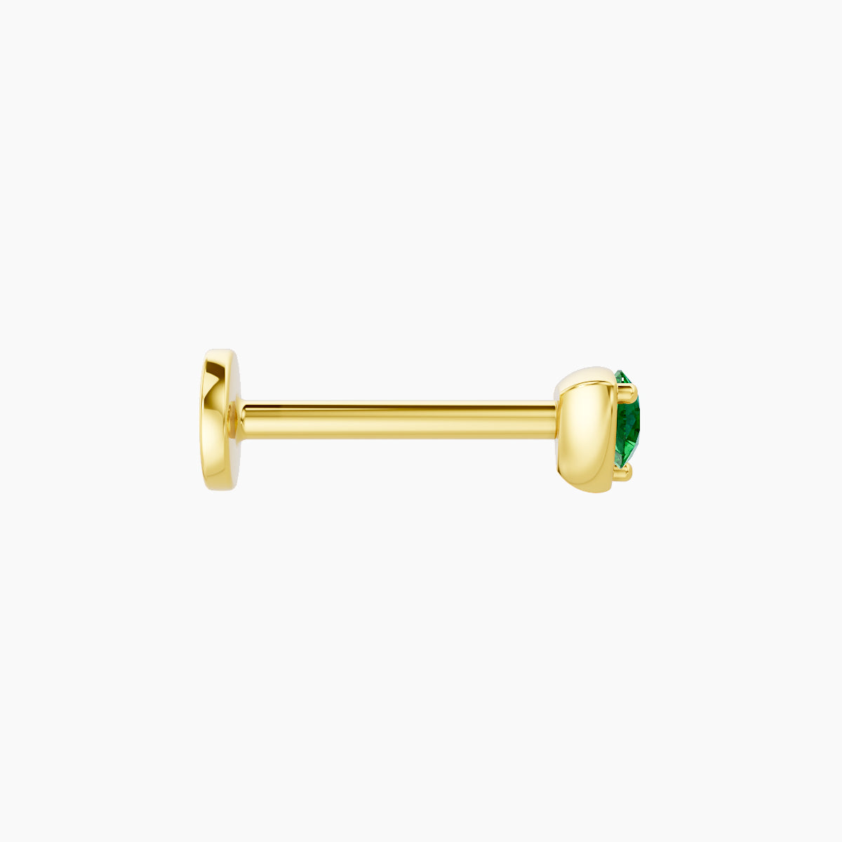 Leda | 18k Yellow Gold 8 mm 3.5 mm Round Emerald Piercing