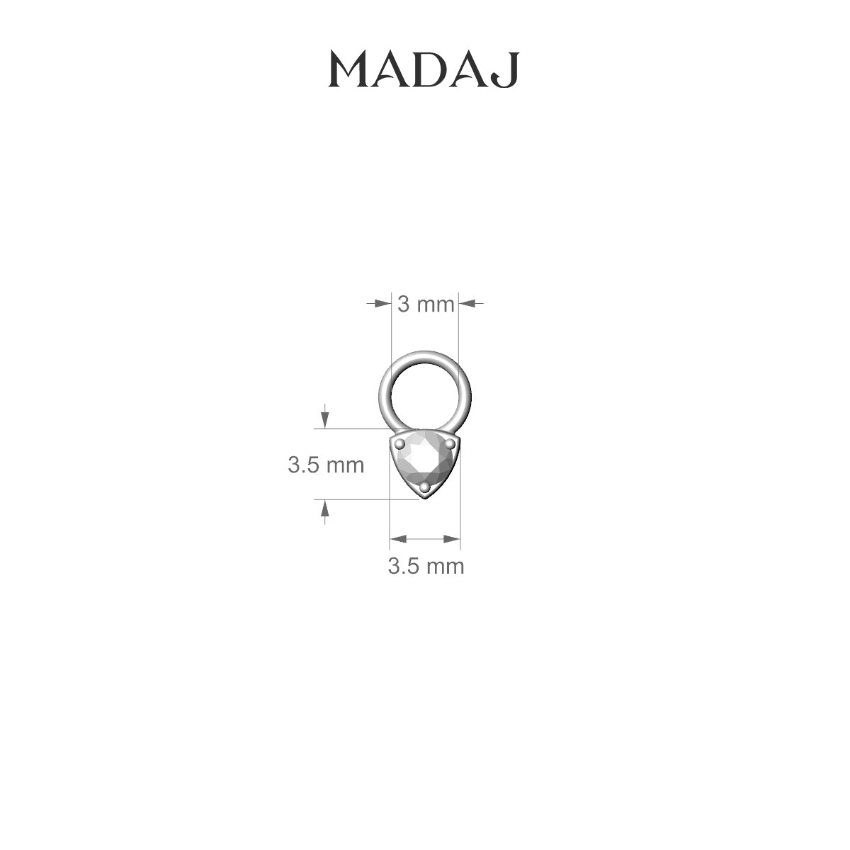 Leda | 18k White Gold 3.5 mm Round Diamond Charm