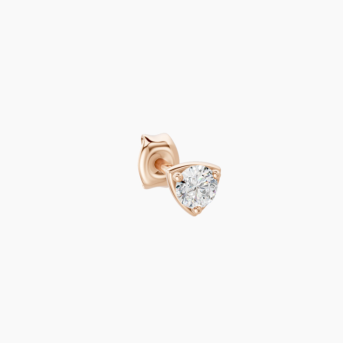 Leda | 18k Rose Gold 3.5 mm Round Diamond Earring